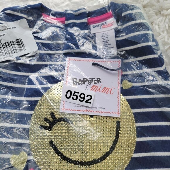 BOPSTER & MIMI Toddler Girls Smiley Face Dress 4T - Picture 2 of 3